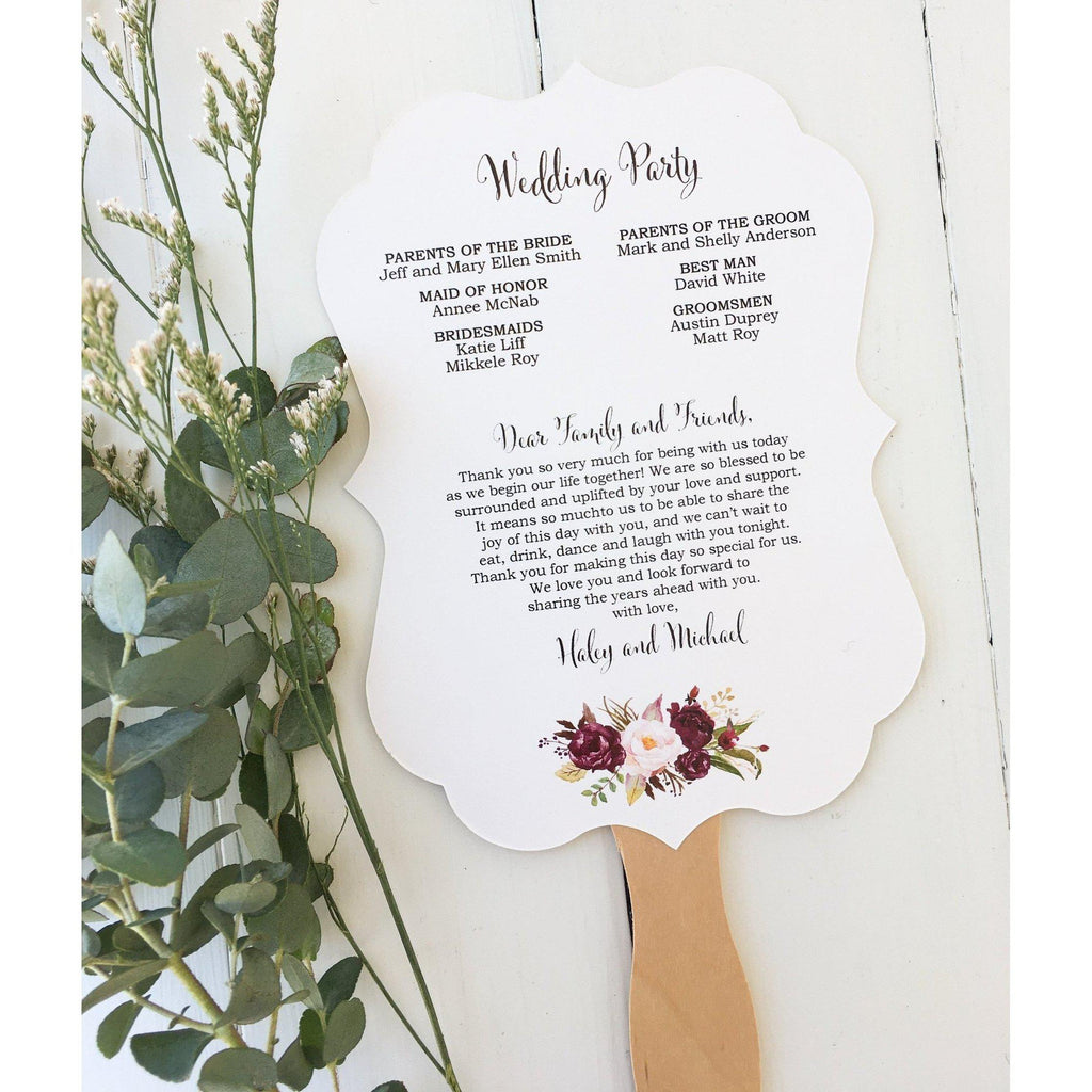 How to Make Elegant Classic Wedding Fan Programs – Simply2moms