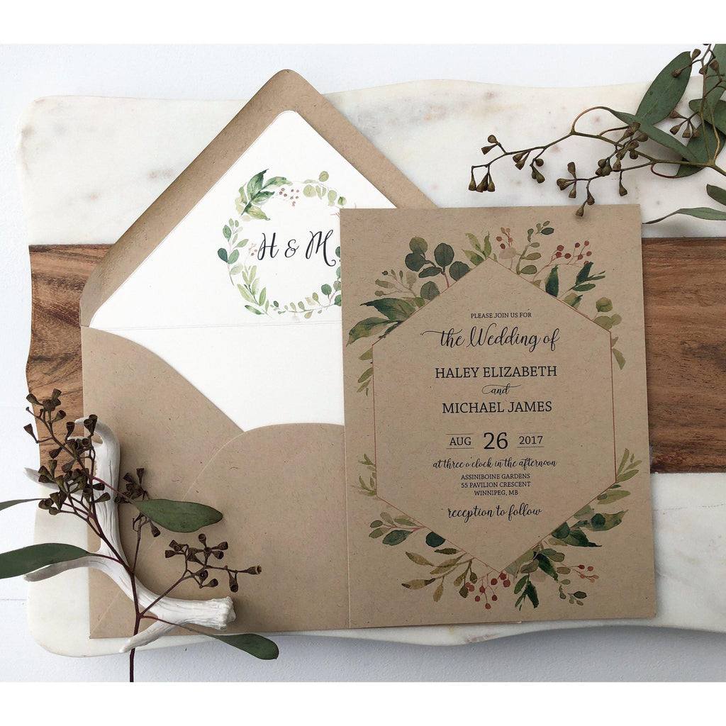 XOXOKristen Personalized Greenery Wedding Invitations with Envelopes, 5x7  inch Custom Wedding Invitation Set printed on textured cardstock, Country,  Rustic, Floral Wedding invites (Invitation) - Yahoo Shopping