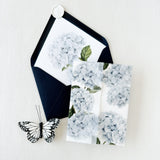 Blue Hydrangea Floral Vellum Jacket for 5 x 7 Wedding Invitation