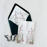 Elegant Wildflower Vellum Jacket for 5 x 7 Wedding Invitation