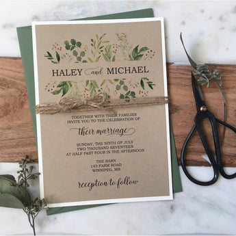 Rustic Wedding Invitation, Vintage Lace - Cotton Willow Design Co.