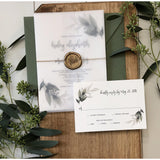 Rustic Vellum Greenery Wedding Invitation