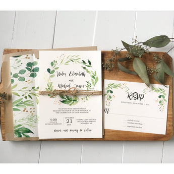 Rustic Wedding Invitation, Vintage Lace - Cotton Willow Design Co.